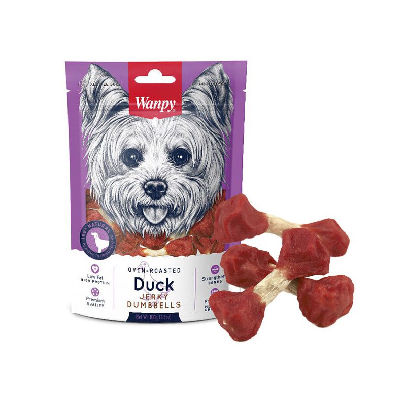 Wanpy Duck Jerky Dumbbells Treat for Dogs