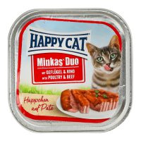 ووم گربه هپی کت مدل Minkas Duo با طعم مرغ و گوشت