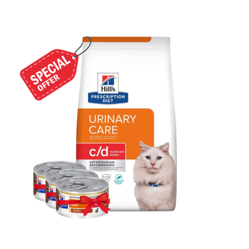 پکیج ویژه غذای خشک و کنسرو گربه هیلز مدل Urinary stress